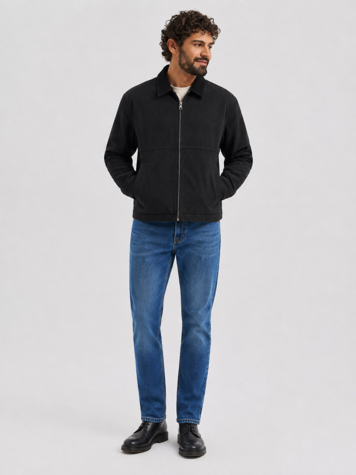 Куртка BRAVEHEART Brave worker jacket мужская чёрная твил вельветовый воротник широкая строчка